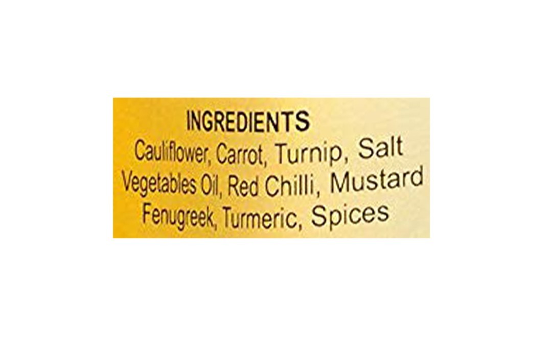 Sun Grow Carrot, Cauliflower & Turnip Pickle   Plastic Jar  500 grams